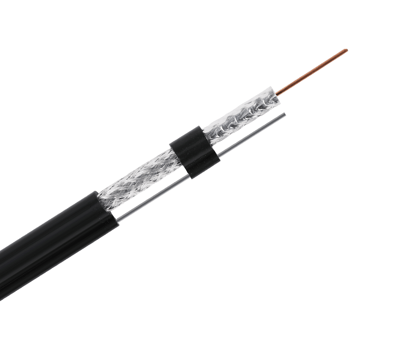 Коаксиальный кабель серии RG6MF - одинарная лента и оплетка с мессенджером, желе