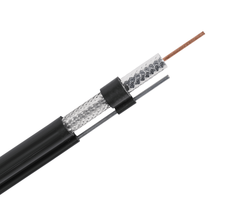 Коаксиальный кабель серии RG11M - одинарная лента и оплетка с мессенджером