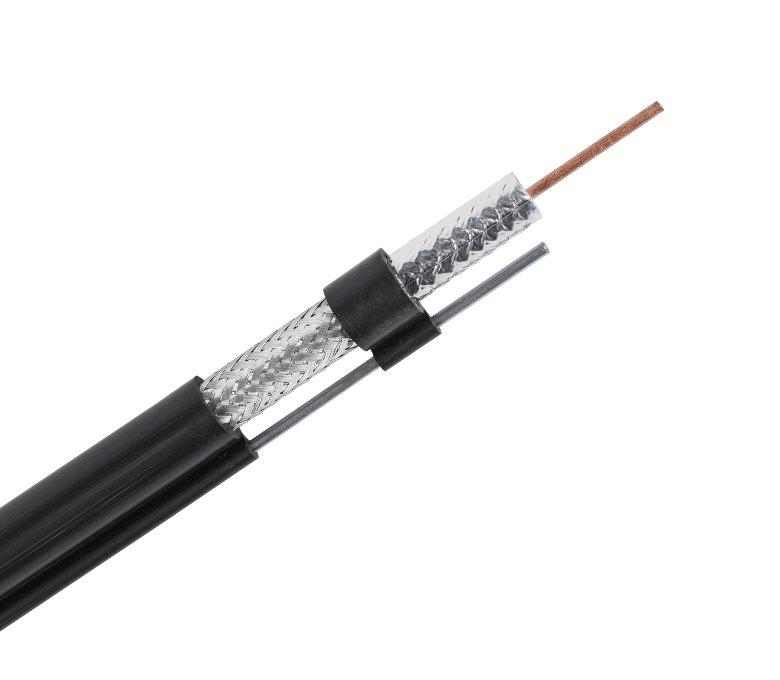 Коаксиальный кабель серии RG11MF - одинарная лента и оплетка с мессенджером